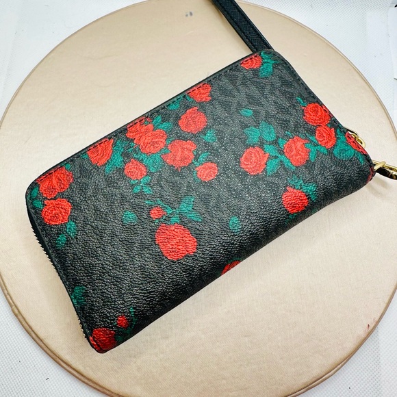 EUC Michael Kors Jet Set Travel MK Logo & Floral Print Wristlet Wallet - Picture 6 of 16